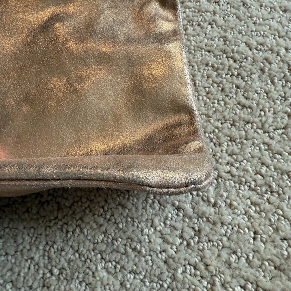 Topshop Gold Leather Bag Crossbody Tassel Zipper Removal Strap Boho Going Out - Picture 5 of 12